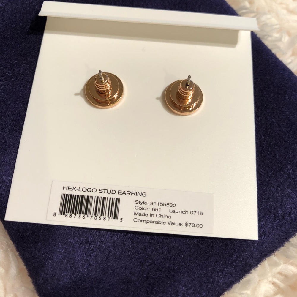 Tory Burch Logo Stud Earrings - Picture 3 of 4